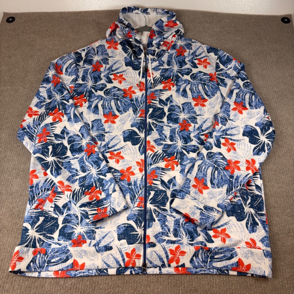 Robert Graham Full Zip Dunns River Floral Sweatshirt Men's Size 4XLT EUC